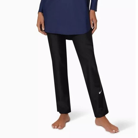 Nike Swim Black Slim Fit Taper Leg Full Lenght Swim Pants UPF 40+ L - Picture 1 of 8